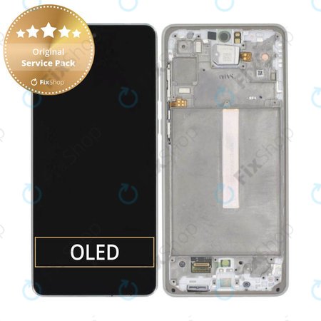 Samsung Galaxy A73 5G A736B - Ecran LCD + Sticlă Tactilă + Ramă (Awesome White) - GH82-28686B, GH82-28884B Genuine Service Pack