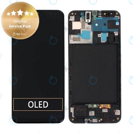 Samsung Galaxy A50 A505F - Ecran LCD + Sticlă Tactilă + Ramă (Black) - GH82-19204A, GH82-19713A, GH82-19714A, GH82-19289A Genuine Service Pack