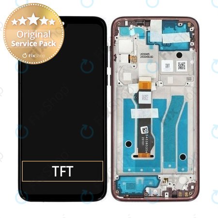 Motorola Moto G8 Plus - Ecran LCD + Sticlă Tactilă + Ramă (Dark Red) - 5D68C15529 Genuine Service Pack