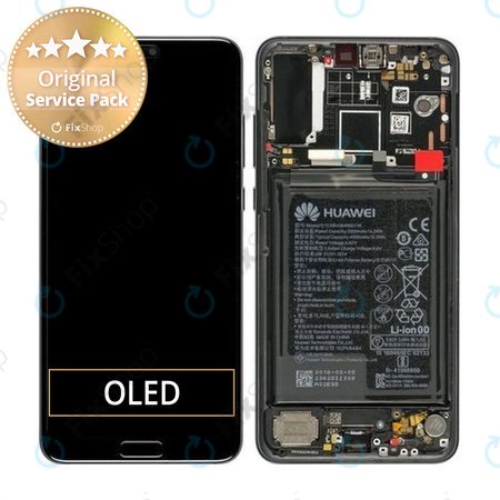 Huawei P20 Pro CLT-L29, CLT-L09 - Ecran LCD + Sticlă Tactilă + Ramă + Baterie (Black) - 02351WQK Genuine Service Pack