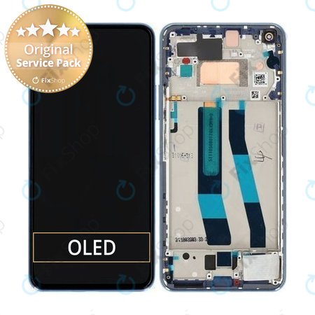 Xiaomi 11 Lite 5G NE 2109119DG 2107119DC - Ecran LCD + Sticlă Tactilă + Ramă (Bubblegun Blue) - 5600050K9D00 Genuine Service Pack