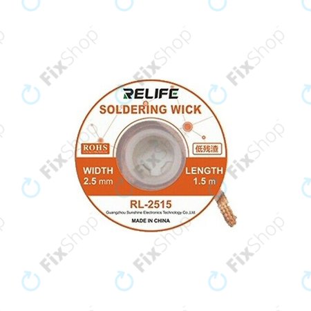 Relife RL-2515 - Fitil de lipit Pentru Îndepărtarea Excesului de Tablă (2,5mm)