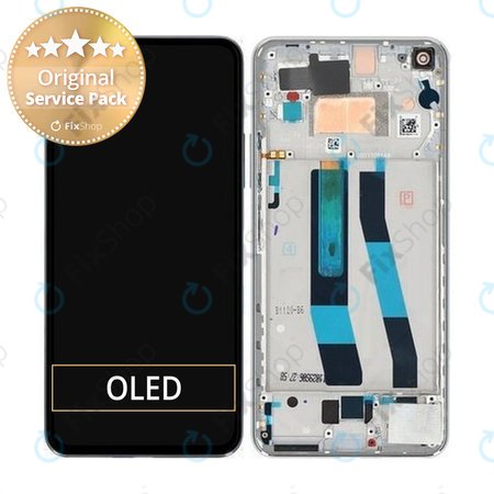 Xiaomi 11 Lite 5G NE 2109119DG 2107119DC - Ecran LCD + Sticlă Tactilă + Ramă (Snowflake White) - 5600040K9D00 Genuine Service Pack