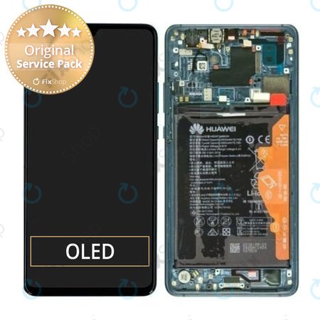 Huawei Mate 20 X 5G - Ecran LCD + Sticlă Tactilă + Ramă + Baterie (Emerald Green) - 02352UXT Genuine Service Pack