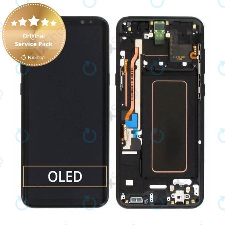 Samsung Galaxy S8 Plus G955F - Ecran LCD + Sticlă Tactilă + Ramă (Midnight Black) - GH97-20470A, GH97-20564A, GH97-20565A Genuine Service Pack