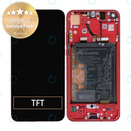 Huawei Honor View 20 - Ecran LCD + Sticlă Tactilă + Ramă + Baterie (Phantom Red) - 02352JKR Genuine Service Pack