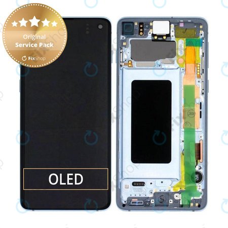 Samsung Galaxy S10 G973F - Ecran LCD + Sticlă Tactilă + Ramă (Prism Blue) - GH82-18850C, GH82-18835C Genuine Service Pack