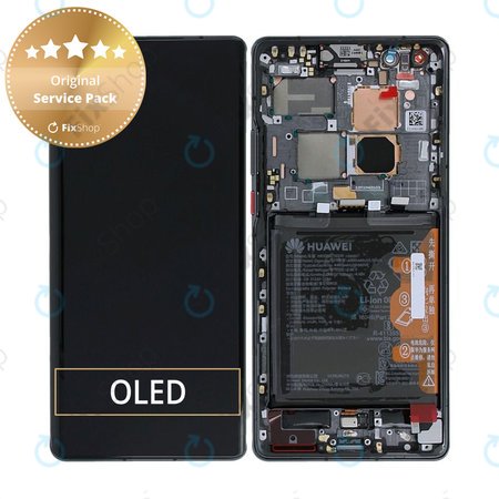 Huawei Mate 40 Pro NOH-NX9 - Ecran LCD + Sticlă Tactilă + Ramă + Baterie (Black) - 02353YMT Genuine Service Pack