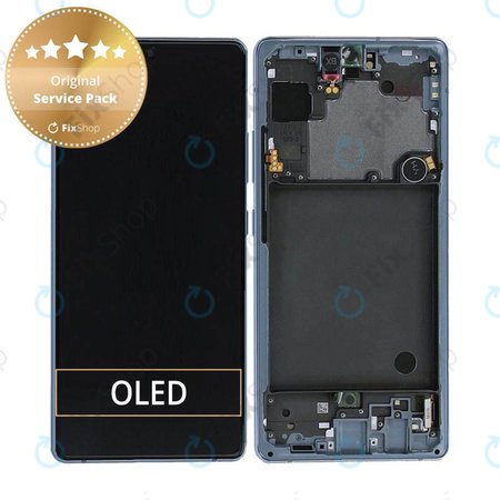 Samsung Galaxy A71 5G A716B - Ecran LCD + Sticlă Tactilă + Ramă (Prism Cube Blue) - GH82-22804C Genuine Service Pack