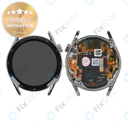 Huawei Watch GT 3 JPT-B19 46mm - Ecran LCD + Sticlă Tactilă + Ramă (Silver) - 02354QMS Genuine Service Pack