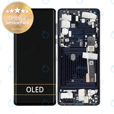 Motorola Edge - Ecran LCD + Sticlă Tactilă + Ramă (Solar Black) - 5D68C16586, 5D68C16581, 5D68C17030 Genuine Service Pack