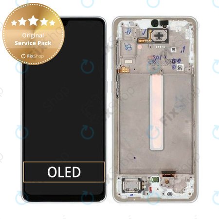 Samsung Galaxy A33 5G A336B - Ecran LCD + Sticlă Tactilă + Ramă (Awesome White) - GH82-28143B, GH82-28144B Genuine Service Pack