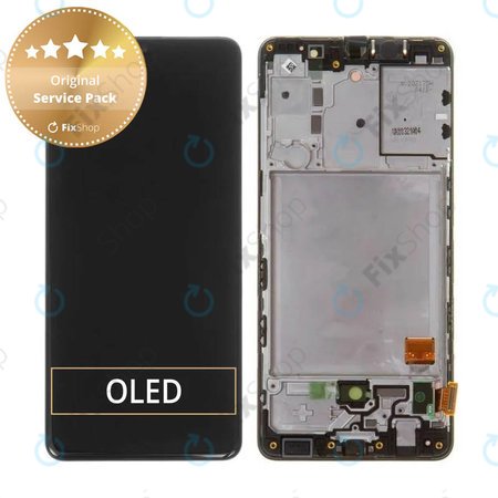 Samsung Galaxy A41 A415F - Ecran LCD + Sticlă Tactilă + Ramă (Prism Crush Black) - GH82-22860A, GH82-23019A Genuine Service Pack