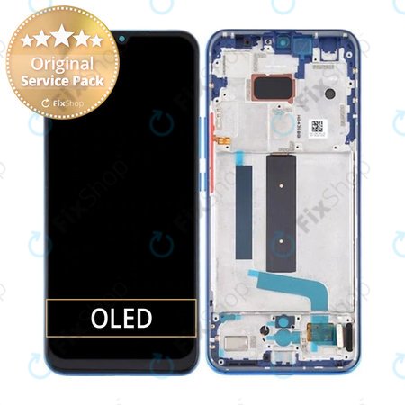 Xiaomi Mi 10 Lite - Ecran LCD + Sticlă Tactilă + Ramă (Aurora Blue) - 56000300J900 Genuine Service Pack